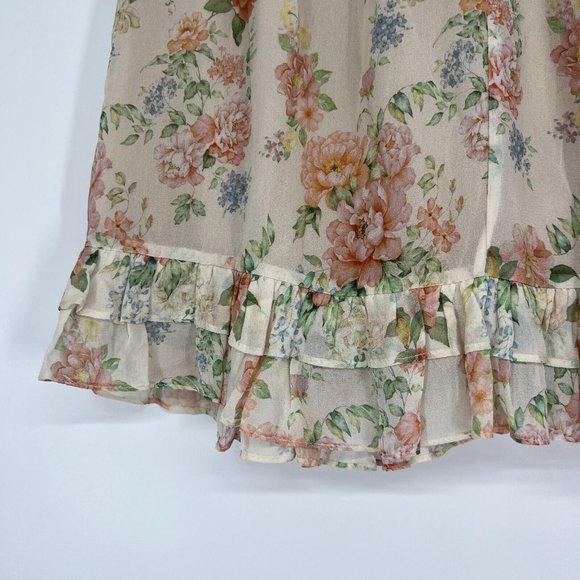 Zara Skirt Floral Print Ruffle Mini Pull On Elastic Blogger Fave - Picture 12 of 12